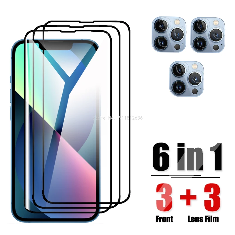

Screen Protector Protective Glass For iPhone 11 12 Mini 13 Pro Max 7 8 Plus SE 2020 Camera Len Tempered Film On i Phone X XS XR