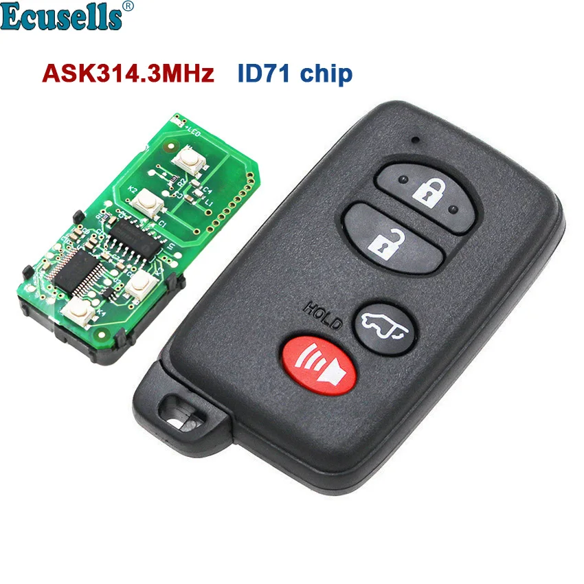 Смарт ключ с дистанционным управлением для внедорожников 3 + 1 ASK314.3Mhz