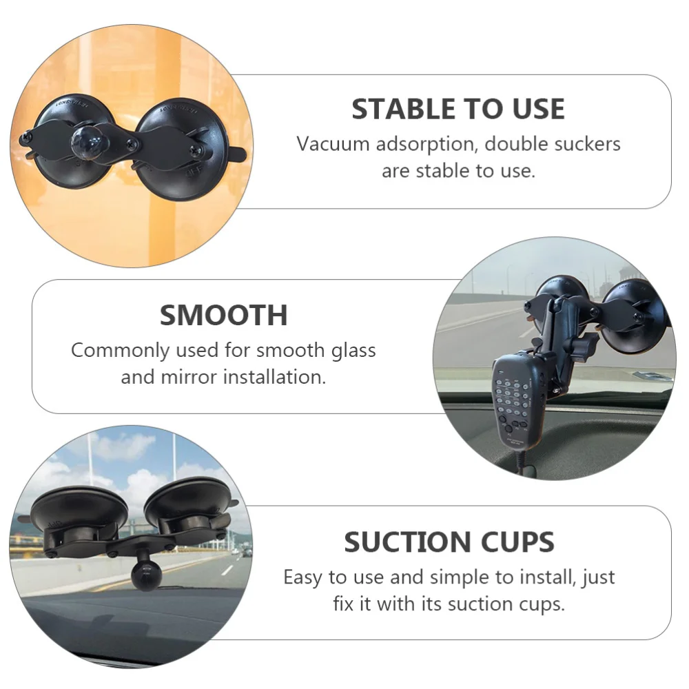 

Windshield Double Suction Cup Base GPS Holder Adjustable Mounting Pedestal