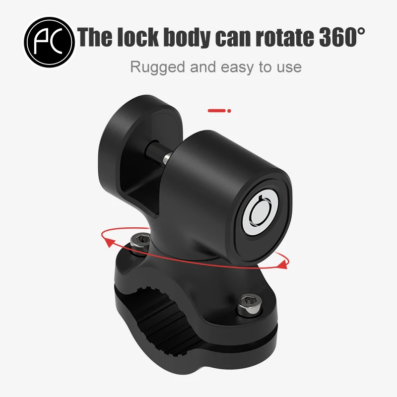 PCycling Bicycle Lock Motorcycle Motorbike Accessories Universal Helmet Anti-Theft Security Handlebar Bar Clamp Bracket |