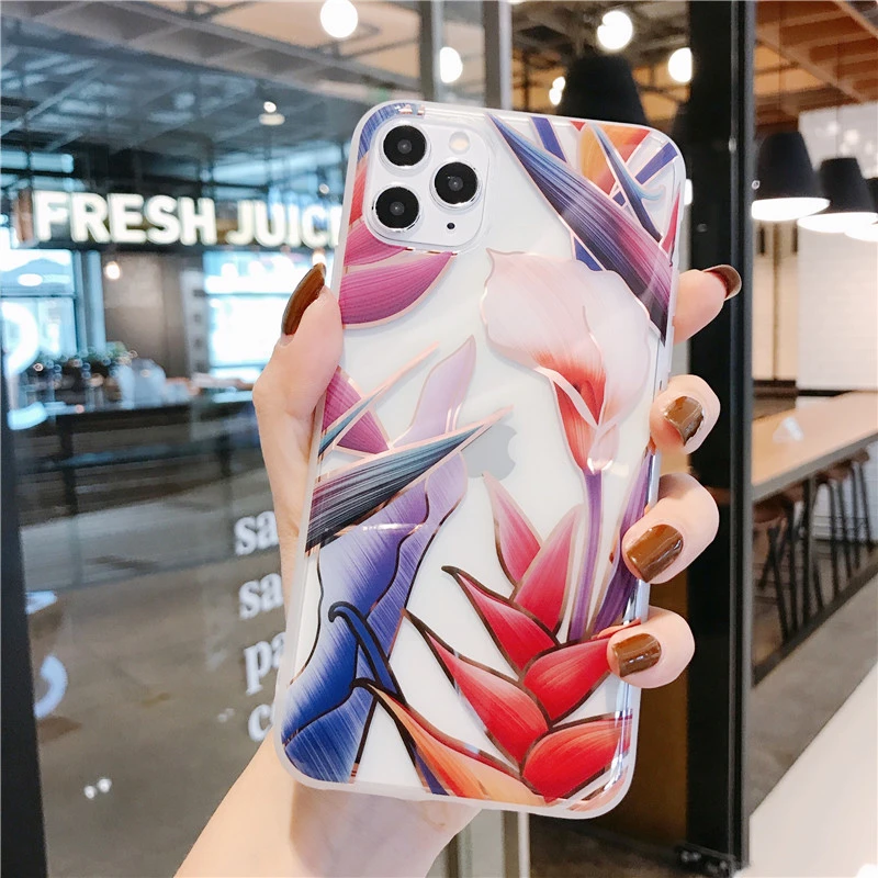 Oil painting art Colorful Flowers Retro Soft Back Cover For iPhone 11 Pro Max XS XR X 7 8 Plus SE 2020 Mobile phone Case | Мобильные