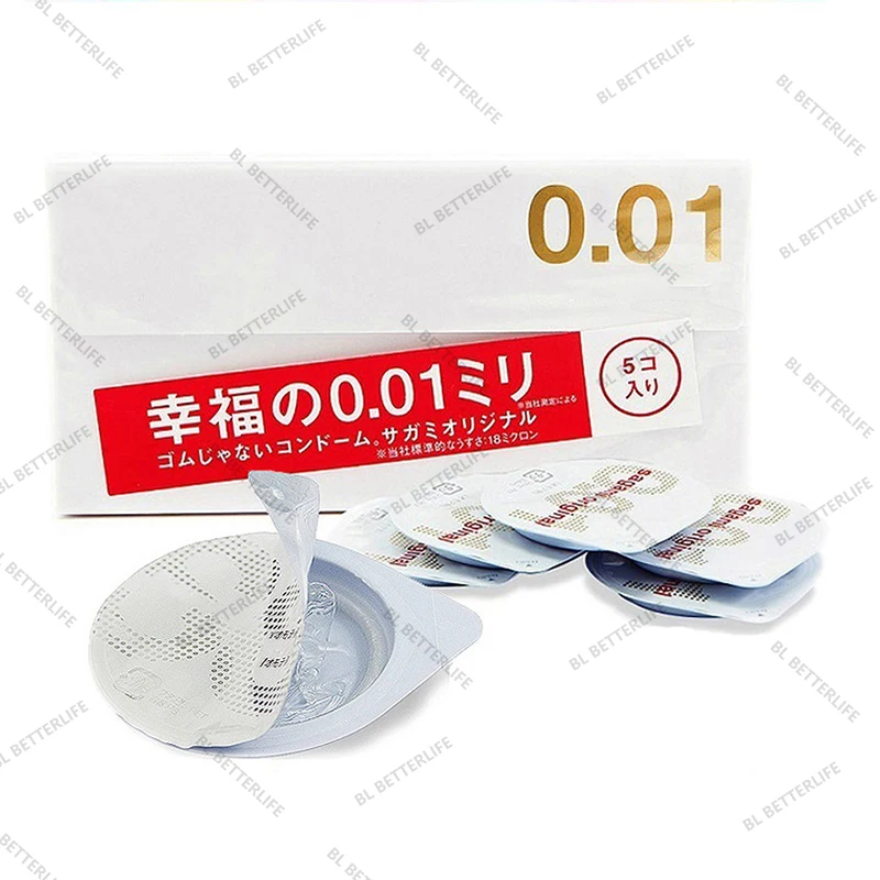 Сделано в Японии SAGAMI Оригинал 5 шт. 0 01 мм супер тонкий ультратонкий как не носить