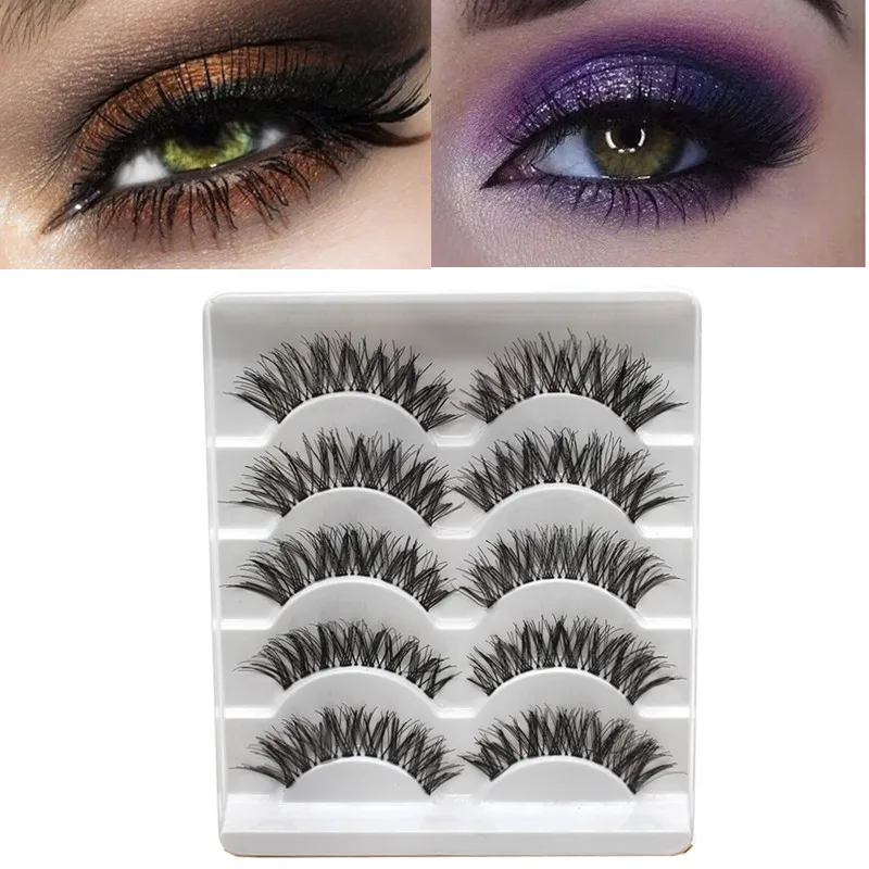 Женский модный изящный макияж ручной работы 5 пар натуральных длинных толстых