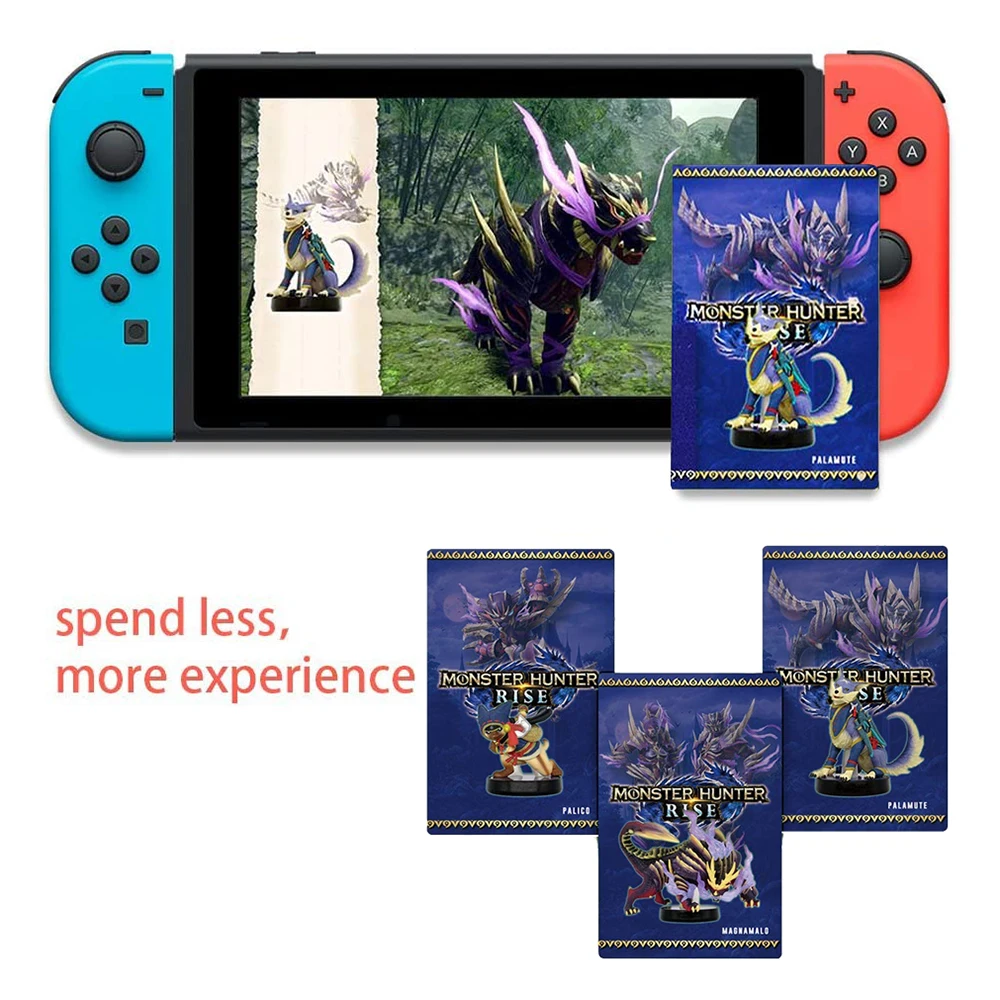 Карта NFC-метки Monster Hunter Rise 3 шт. Magnamalo Palico Palamute для игровых карт Amiibo Nintendo Switch/Switch Lite/Wii