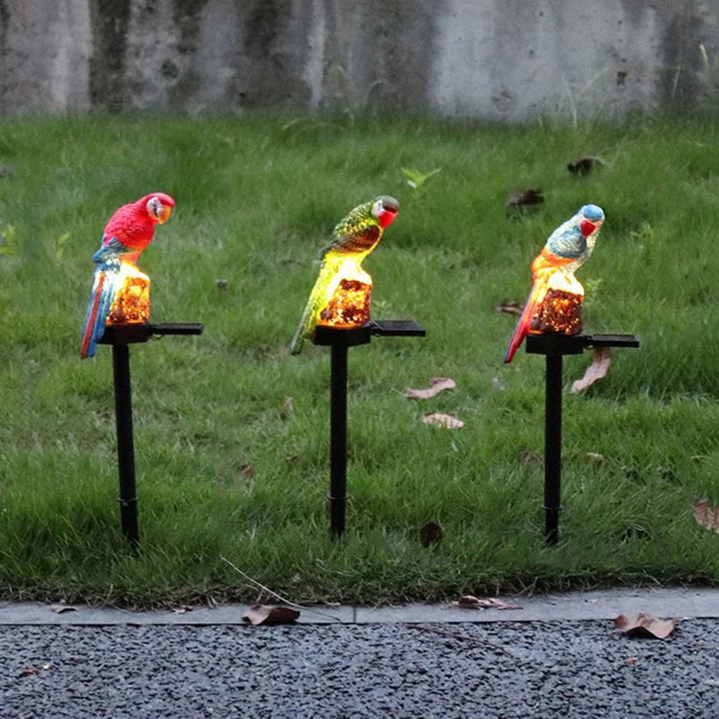 Солнечный светильник на открытом воздухе светодиодный попугай газонный