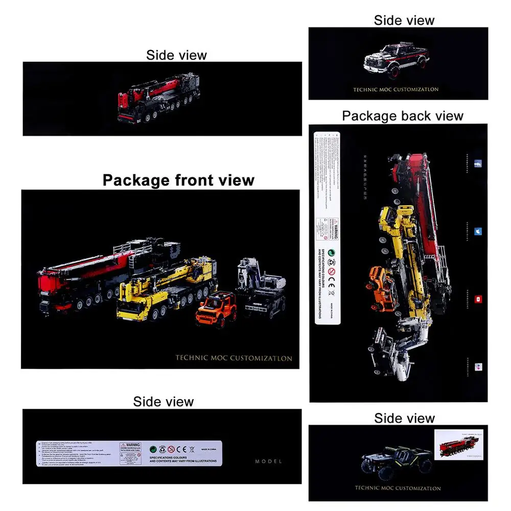 

7668Pcs DIY Moc Small Particles 1:20 2.4G RC Mobile All-terrain Crane LTM1750-9.1 Building Blocks Construction Vehicle Kit