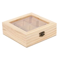 9 compartments tea box organizer wood sugar packet container wooden tea bag jewelry organizer chest storage box