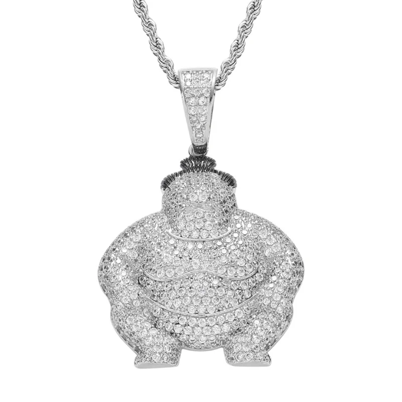Роскошное ожерелье с кулоном в стиле хип-хоп кубическим цирконием класса ААА
