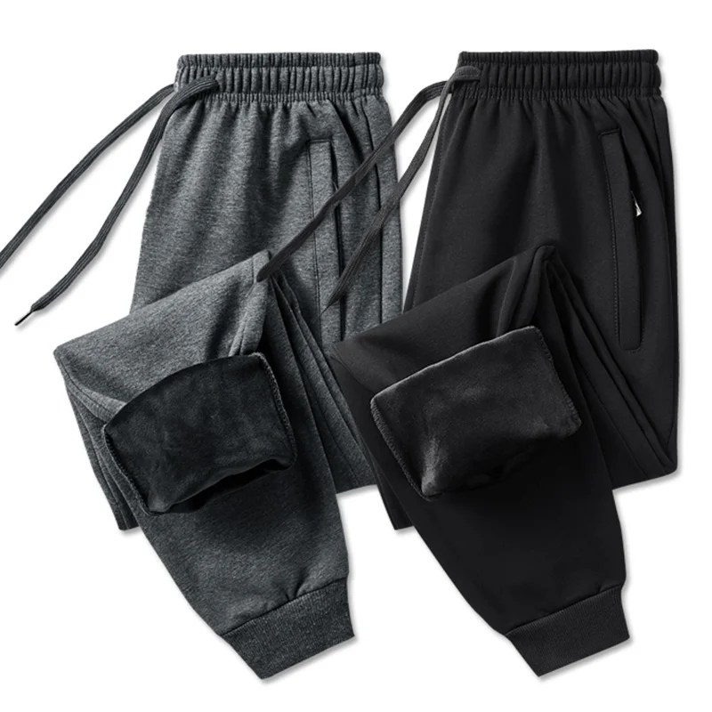 Брюки мужские утепленные с эластичным поясом повседневные хлопковые штаны