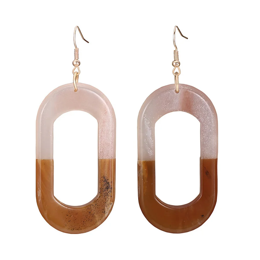 Корейские модные простые акриловые геометрические Висячие серьги для