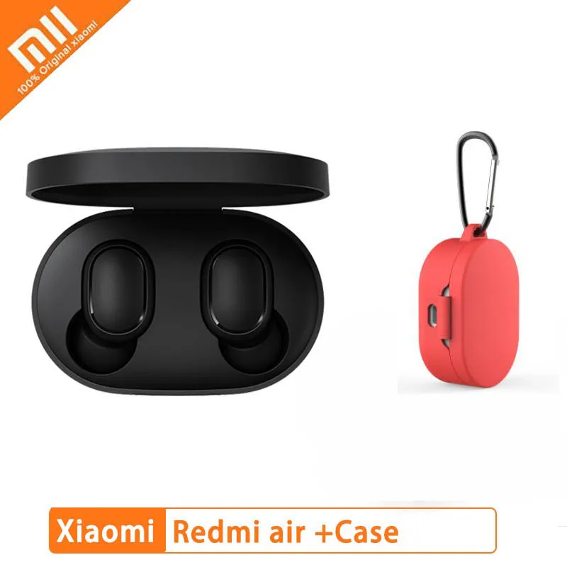 GB add red case Горячая Xiaomi Redmi AirDots Беспроводной Bluethooth наушники Язык Управление ушной Автоматическое Сопряжение Мини Гарнитуры Смарт Управление - Цвет: GB add red case