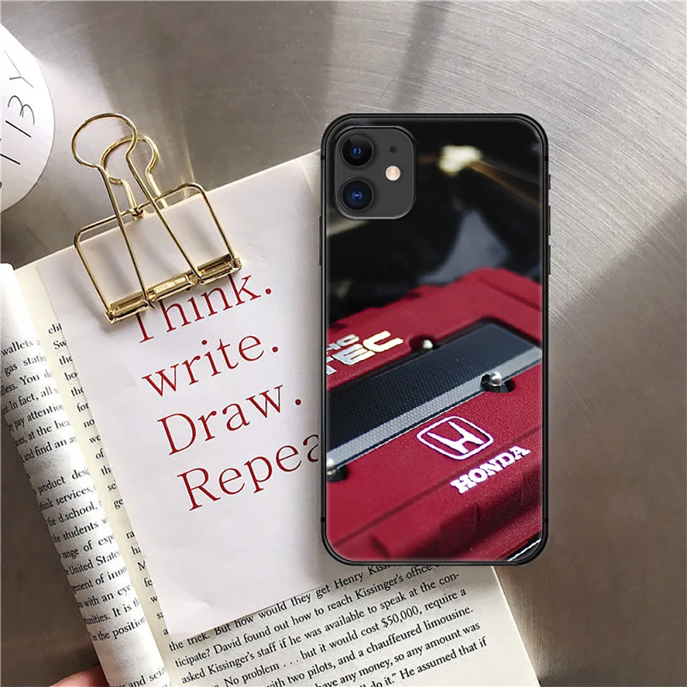 

Type R Honda Car Civic Phone Case Cover For Iphone 5 6 7 8 11 12 5S 6S X Xr XS Se Plus Pro Max Mini 2020 Black Soft Tpu Prime