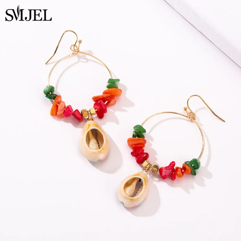 SMJEL Boho серьги из бижутерии ювелирные изделия этнический разноцветный