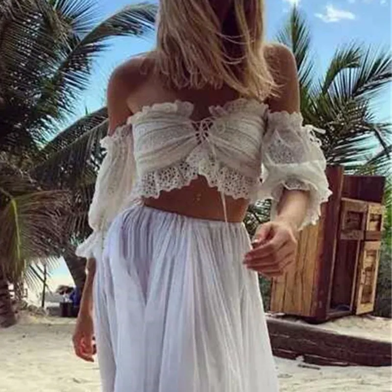 TWOTWINSTYLE Женская юбка с кружевом без бретелек открытыми плечами воздушными