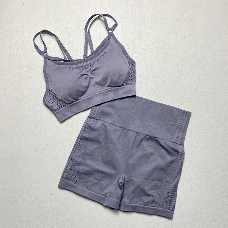 Женский тренировочный комплект для йоги из 2 предметов спортивный бюстгальтер на