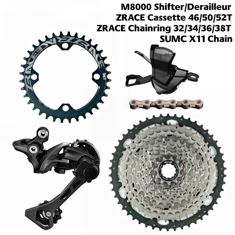 Zracing M8000 набор групп MTB велосипед 1x11-Speed 46T 50T 52T + zracing кассета SUMC цепи BCD104 цепное