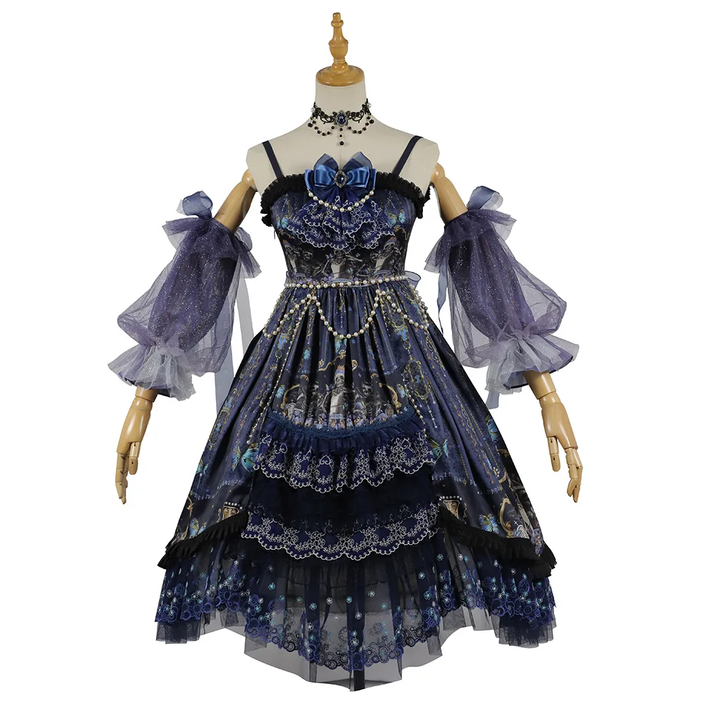 

Lolita Princess Skirt Cosplay Lovely Lolita Cake Long Sleeve Dress Puffy Skirt Court Retro Lolita Dress New