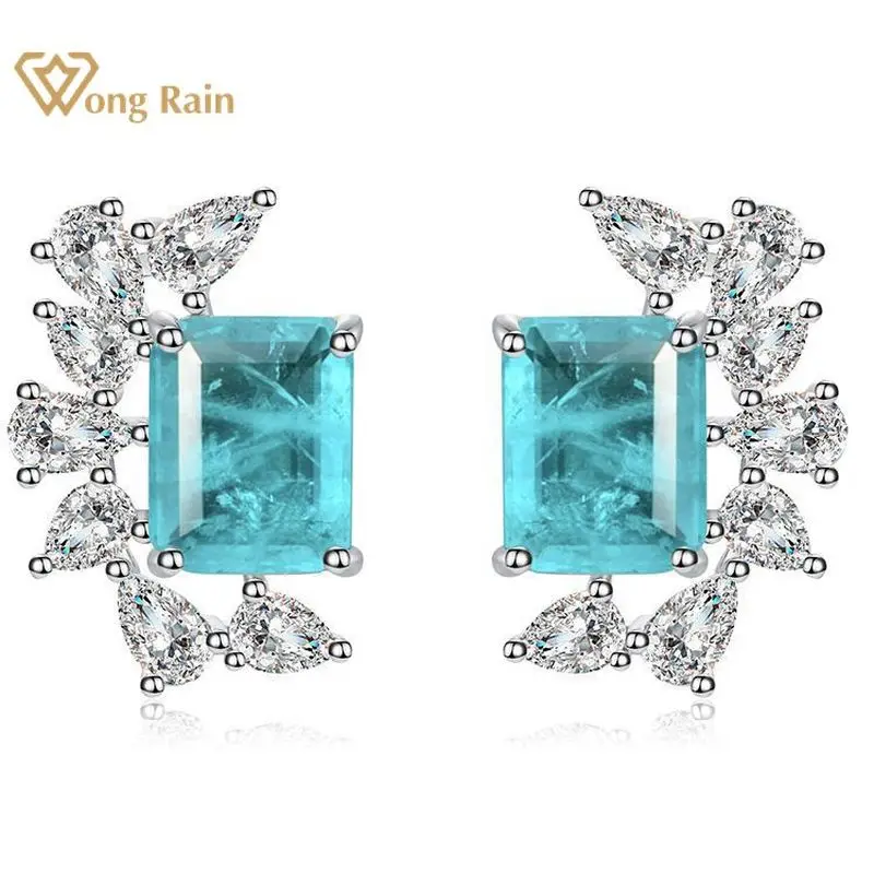 Wong Rain 100% Винтажные серьги гвоздики из серебра 925 пробы с