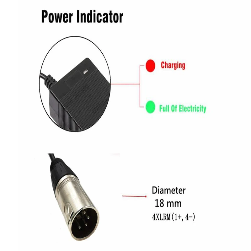25 2 V Батарея Зарядное устройство 9 24V Выход 29 4 2A 3 контактный XLR Штекерный разъем