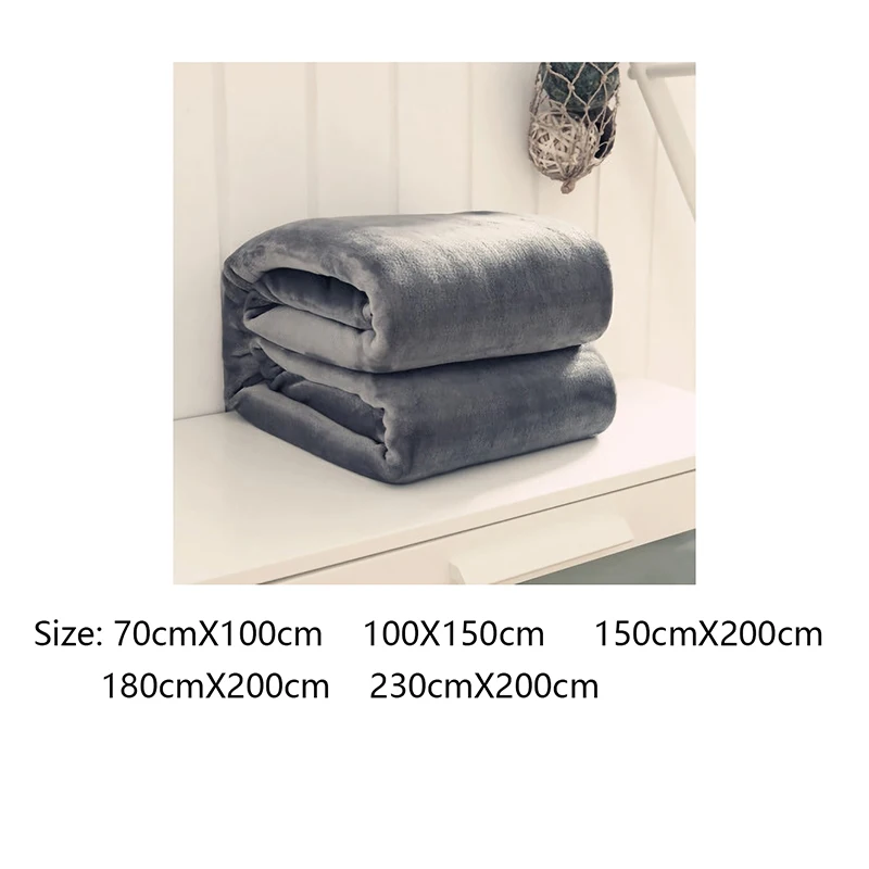 

Soild Color Flannel Blanket Super Warm Soft Blankets Mechanical Wash Throw On Sofa/Bed/ Travel Bedspread Home Bed Sofa Cover