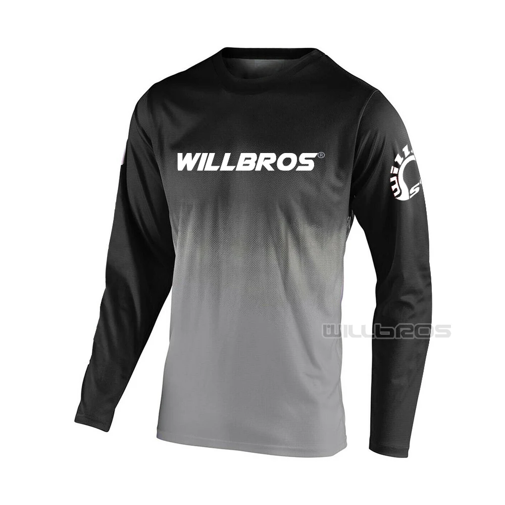 Летняя мужская футболка Willbros с длинным рукавом для езды на горном велосипеде |