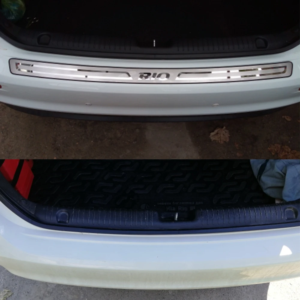 

For Kia Rio Sedan Accessories Car Trunk Trim Protector Sticker Auto Inner Stainless Steel Rear Bumper Door Sill Cover 2011-2016