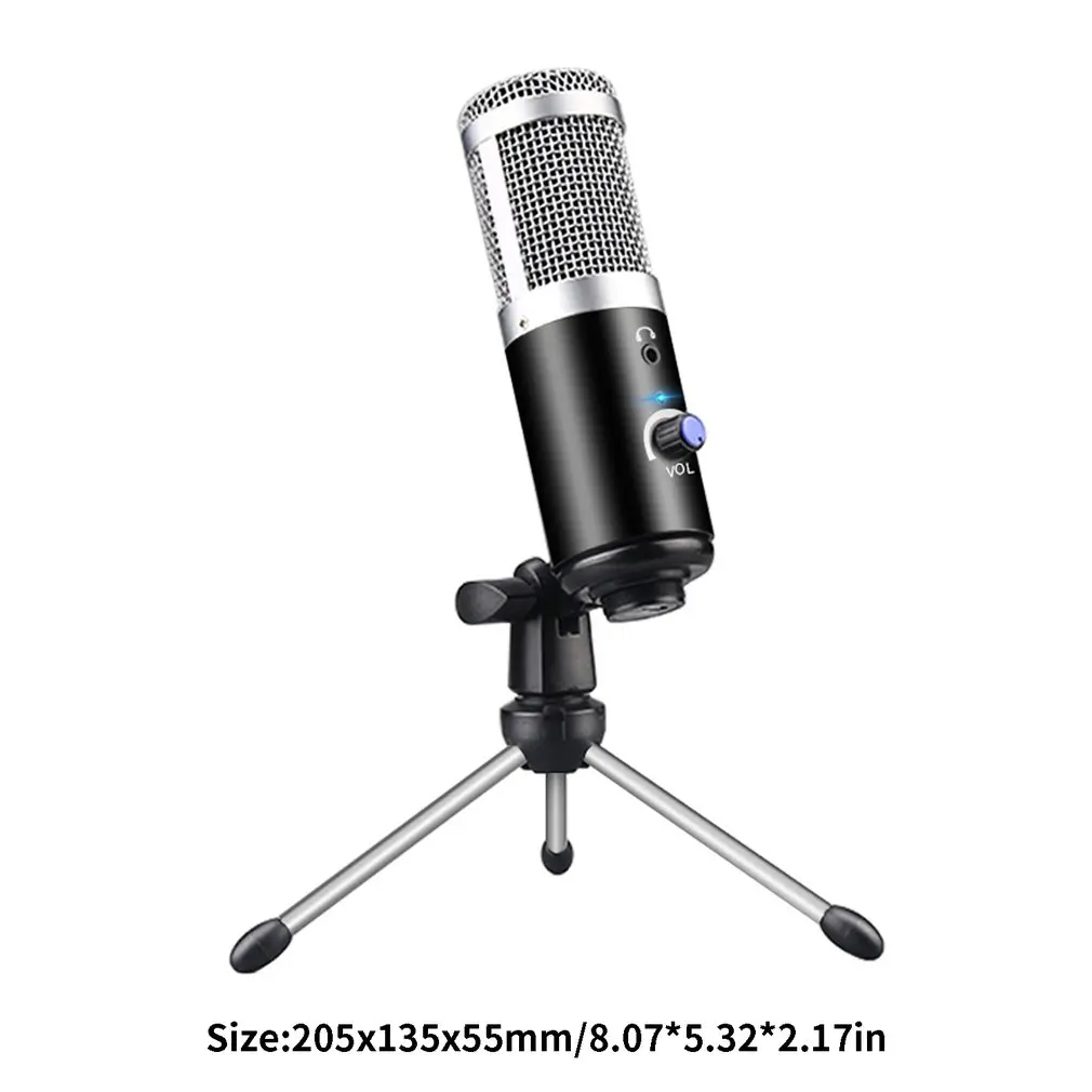 

Condenser Microphone Usb Computer Microphone for Youtube Podcast Recording Instrument Play Live Voice Chat Microphone Tabletop /