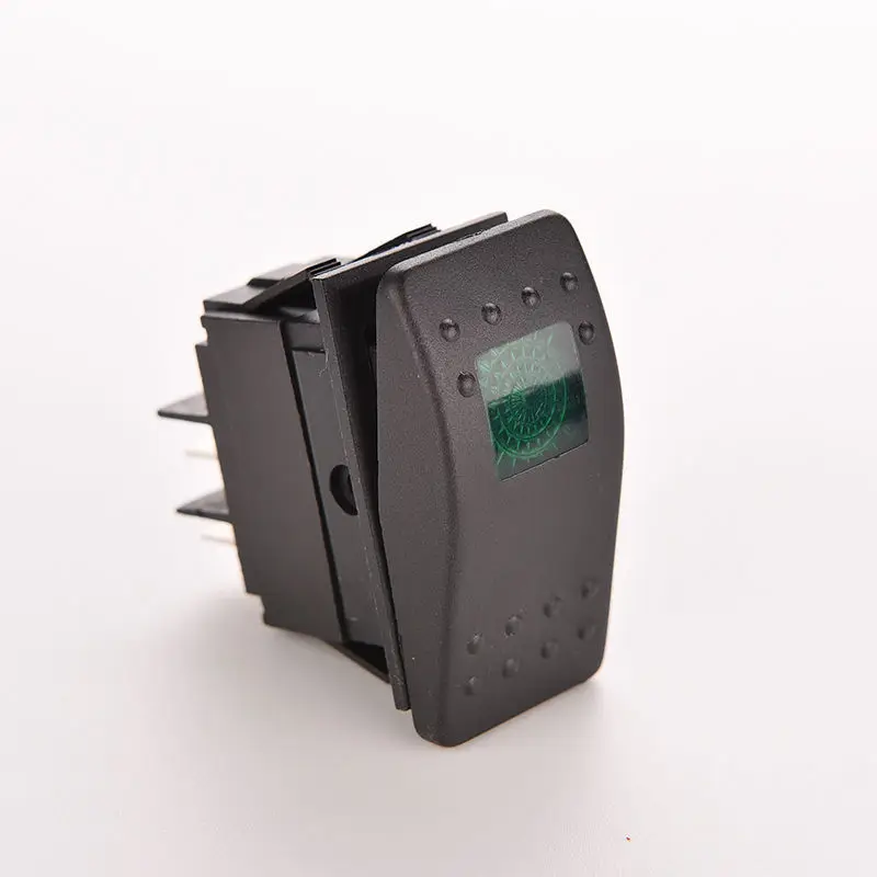 

12V DC 20A Car Boat Rocker Switch Plastic ON-Off Green Led Waterproof Switch