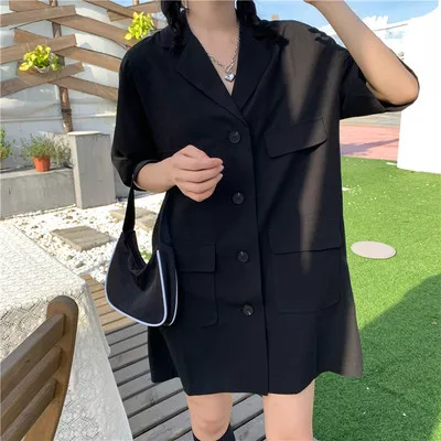 Show thin double-breasted suit dress summer 2020 new loose show thin temperament Yamamoto suit dress cool