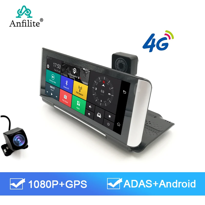 Anfilite 4G ADAS Android автомобильный видеорегистратор приборной панели GPS навигация FHD 1080P