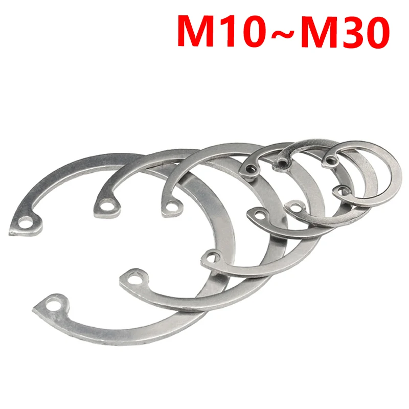 304 Stainless Steel Inner Hole Circlip Shaft Internal Circlip C Type Snap Retaining Ring Card Clamp Spring Lock Washer M10~M80