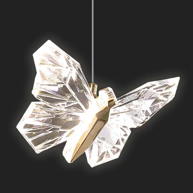 

4W Nordic butterfly design home bedroom lustre LED lamps chandelier Postmodern creative restaurant aisle balcony pendant lights