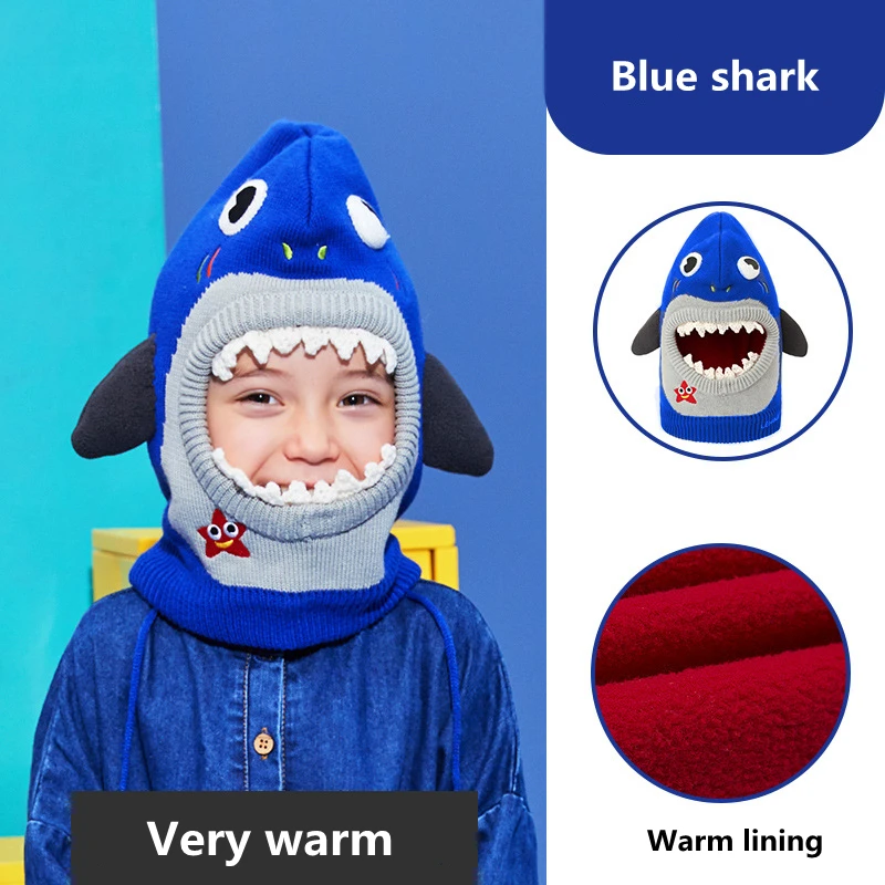2 To 10 Years Old Boy Girl Beanie Protect Neck Hats Cartoon Animal Windproof Winter Children knit Hat Kids Girl's Ear Flap Caps images - 6