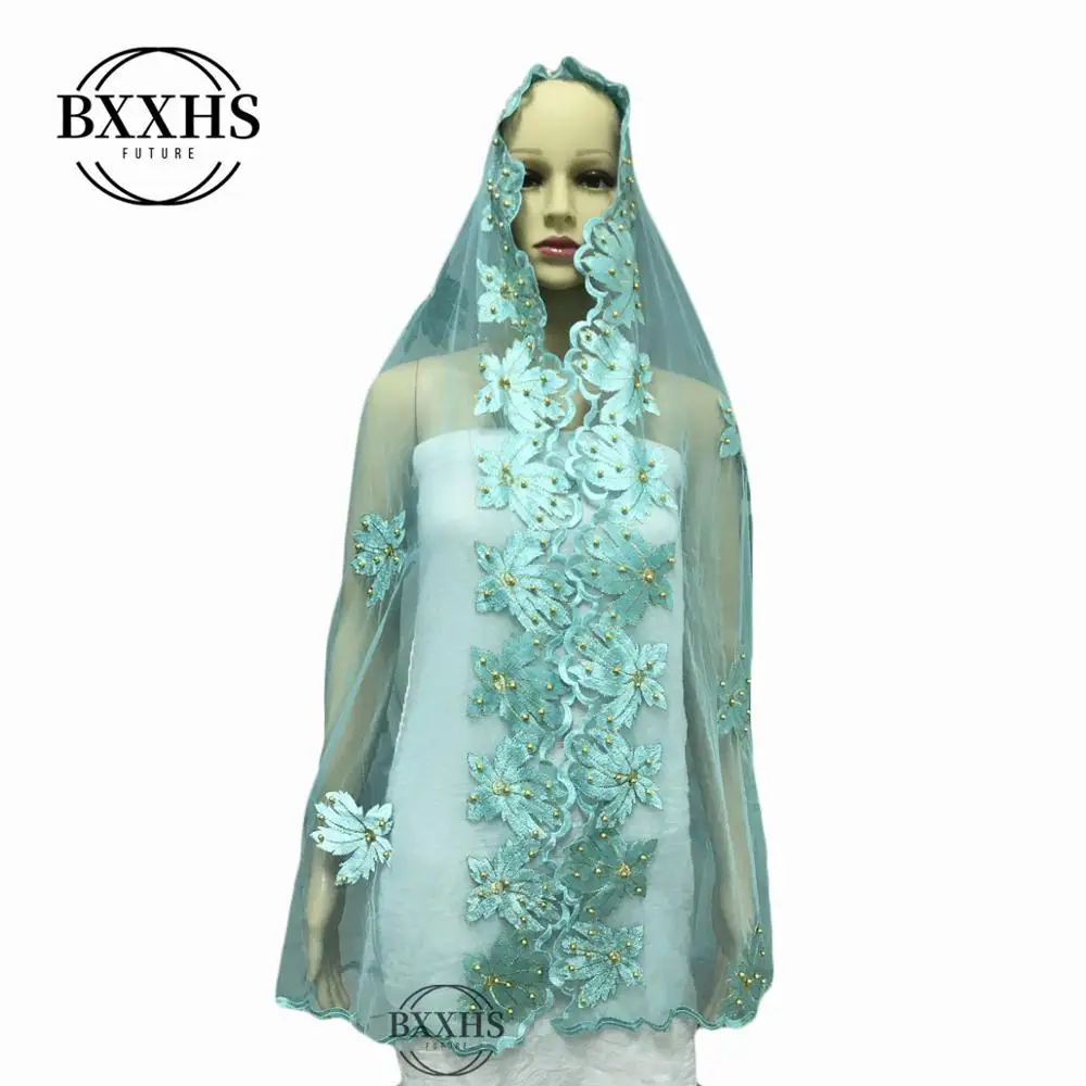 

African women scarf muslim embroidery net scarf hijab scarf small size scarf for shawls