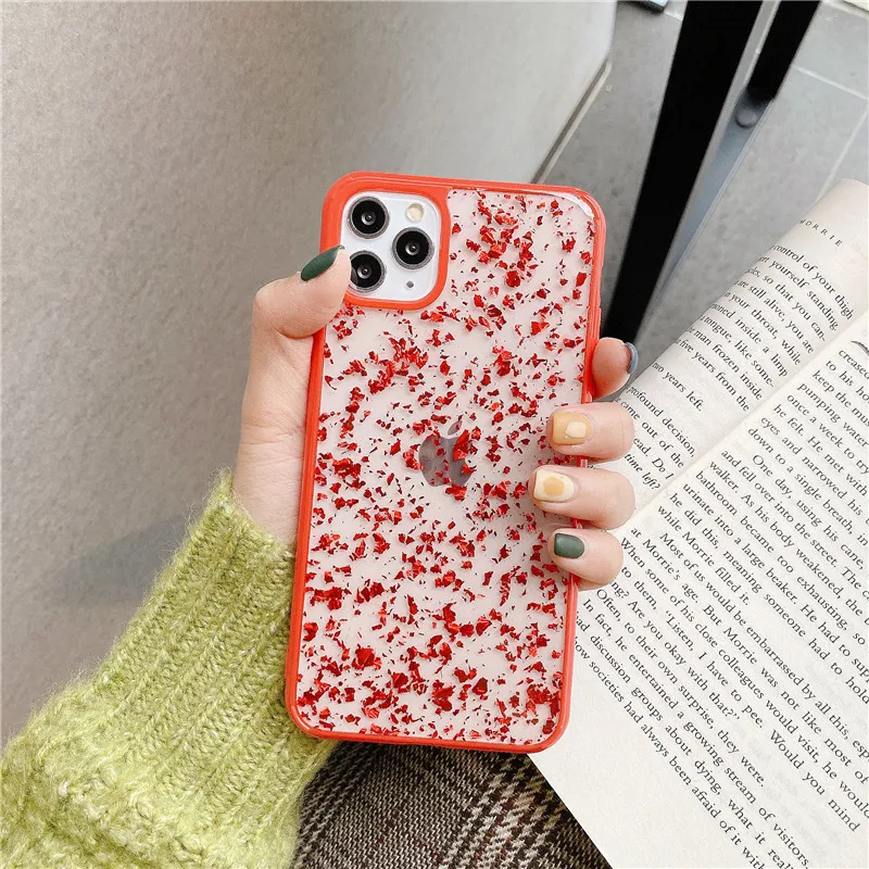Luxury Glitter Candy Color Frame Phone Case For iphone 11 Pro XS Max X XR 8 7 Plus Soft Gold foil transparent Shockproof Cover |