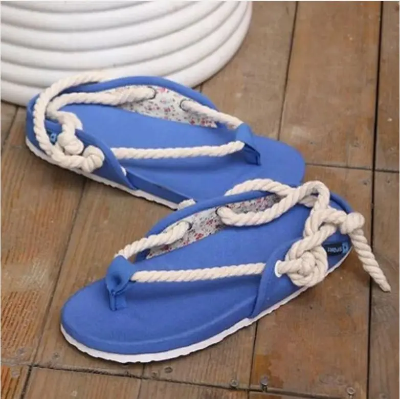 

Summer2021Fashionable Men's Slippers Hemp Rope Sandals Lovers Cool Slippers Trendy Men's Personality Comfort and Antiskid 3KC194