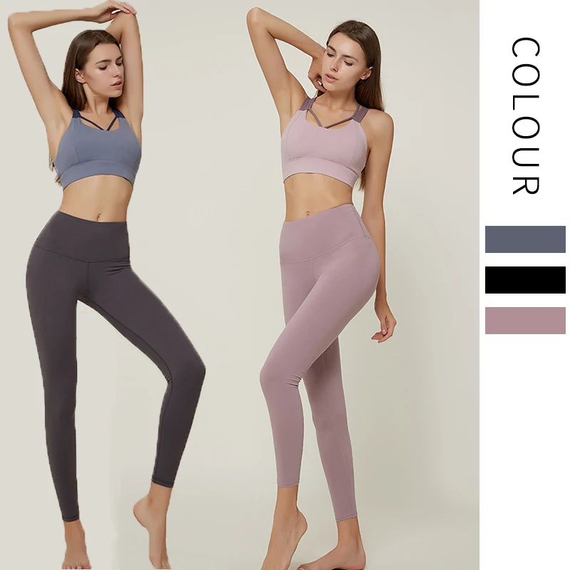 Женский спортивный костюм для йоги модный дышащий комплект из 2 предметов