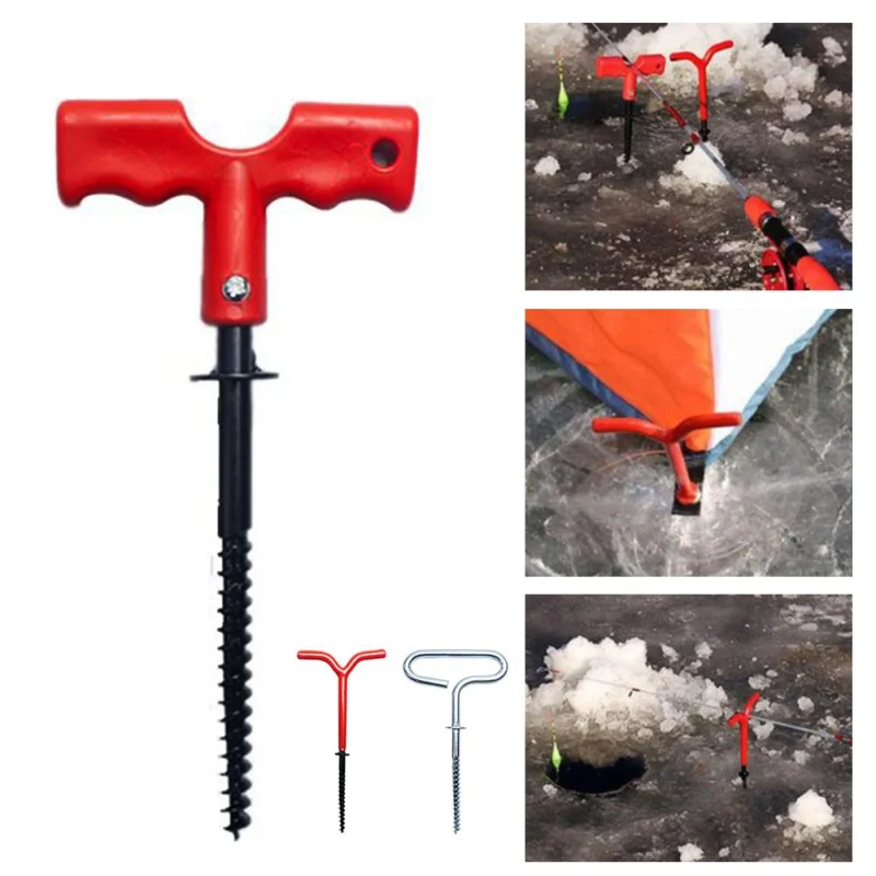 

Ice Fishing Auger Drill Winter Winter Tent Pegs Fixed Nail Ice Fishing Rod Holder Screw Nail Ice Fishing Accessories //