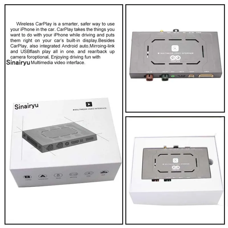 Sinairyu беспроводной Apple Carplay для BMW Mini CIC 8 дюймов/6 5 дюймов экран 2008-2012 Airplay Android авто