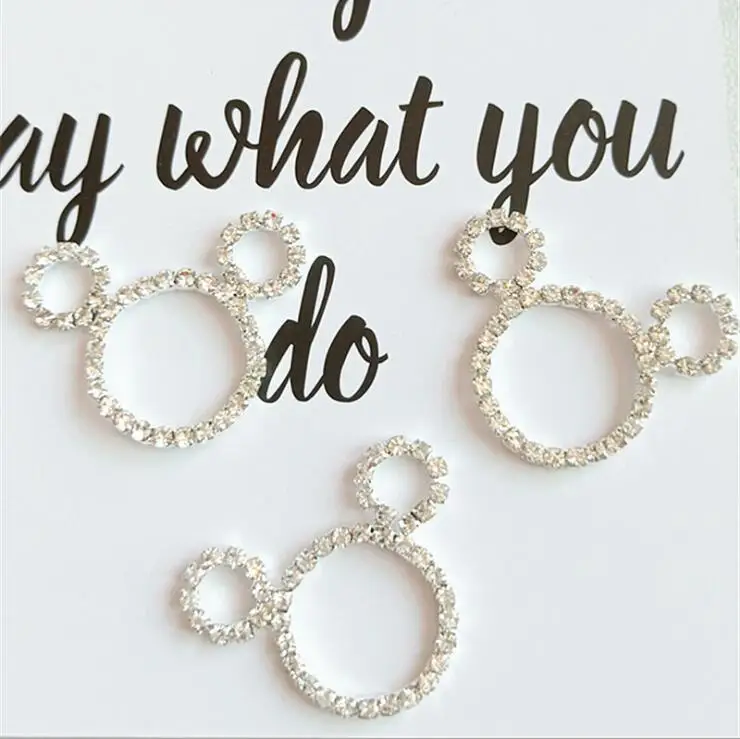 10Pcs Silver Plated Rhinestone Crystal Button Wedding Invitation Decoration DIY Alloy Clothes Accessories | Дом и сад