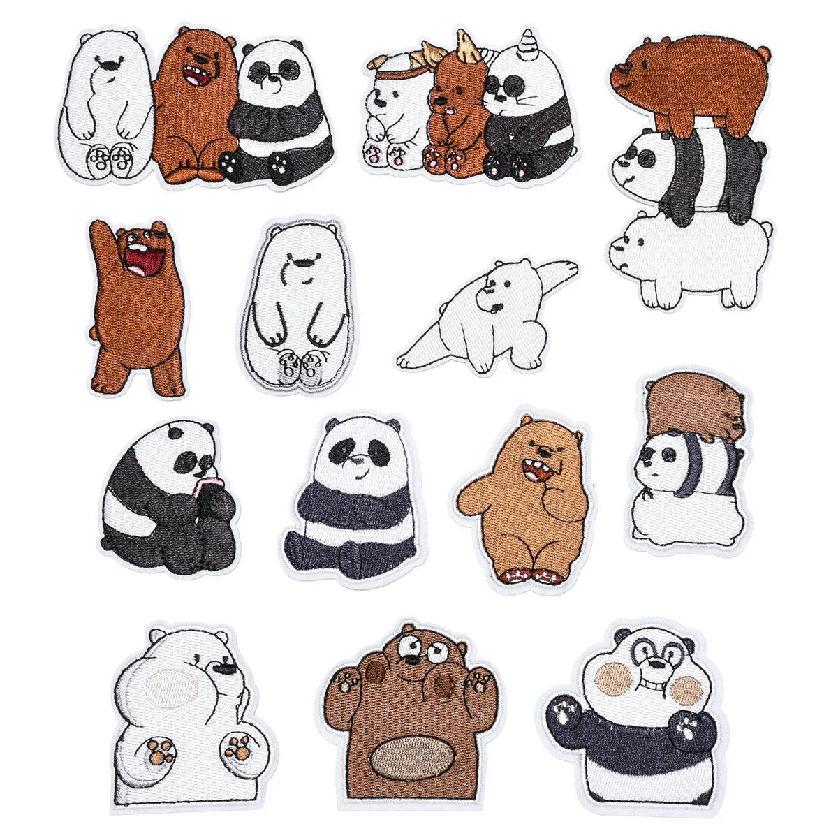 

13Pcs/lot Cartoon little Bear iron on Patches For on DIY Clothing Jackets Sew on Ironing Embroidery Patch T Shirt Appliques
