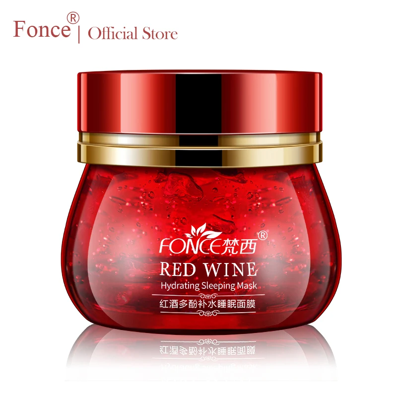 Fonce красное вино спящий крем для лица маска 100 г отбеливающий увлажняющий ночной