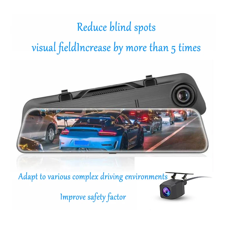 ЖК-дисплей Автомобильный видеорегистратор передний и задний объективы черный