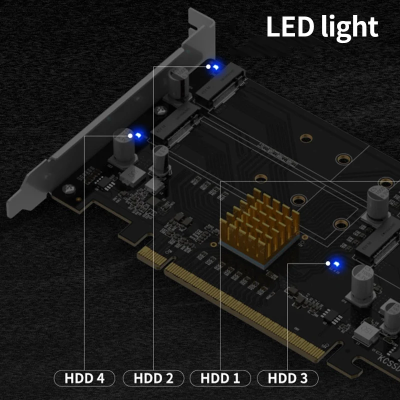 Адаптер для карт 4 в 1 M.2 Raid-контроллер/SSD/карта Pci-E/Pcie SSD Pcie X16 Nvme поддержка ПК