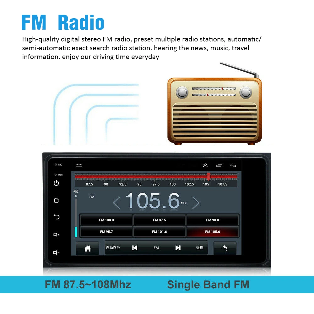 Автомагнитола AMPrime мультимедийный плеер на Android с 7 &quotсенсорным экраном GPS Wi Fi 1 ГБ