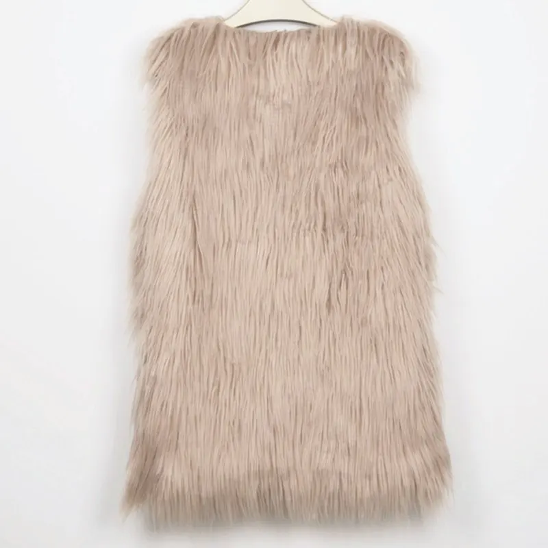Для женщин коричневый цвет большие Размеры жилет из искусственного меха для