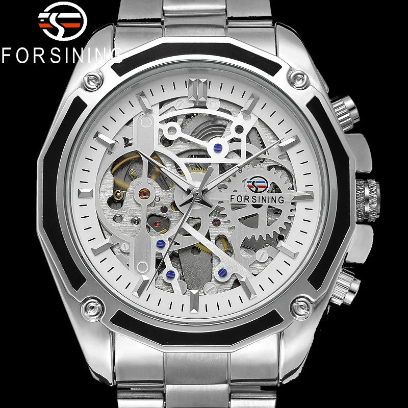 FORSINING автоматические механические мужские наручные часы военные спортивные
