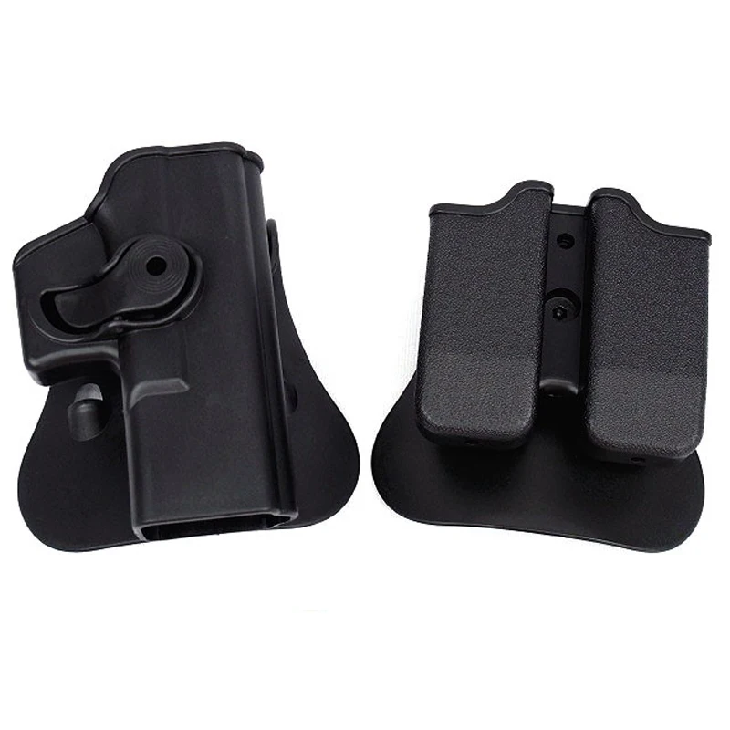 IMI ОБОРОНЫ Полимер Сохранение Roto правшей Кобура Подходит GLOCK 17/19/22/31 и двойной подсумок Airsoft спортивное оружие кобура