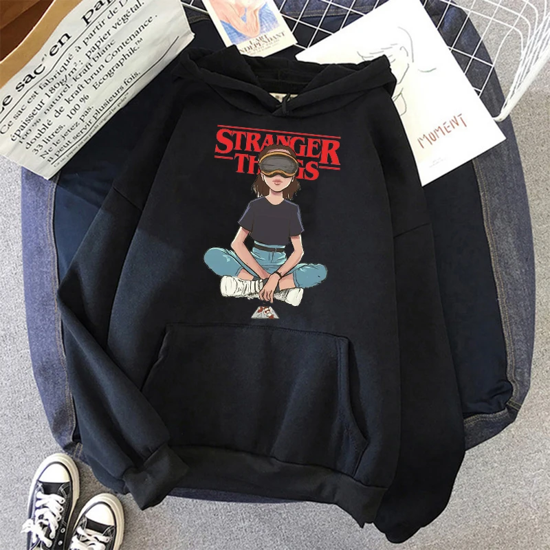 

Stranger Things Oversized Hoodies Woman Sweatshirts Hooded Kawaii Harajuku Hip Hop Womens Sweatshirt Casual Anime Pullovers Tops