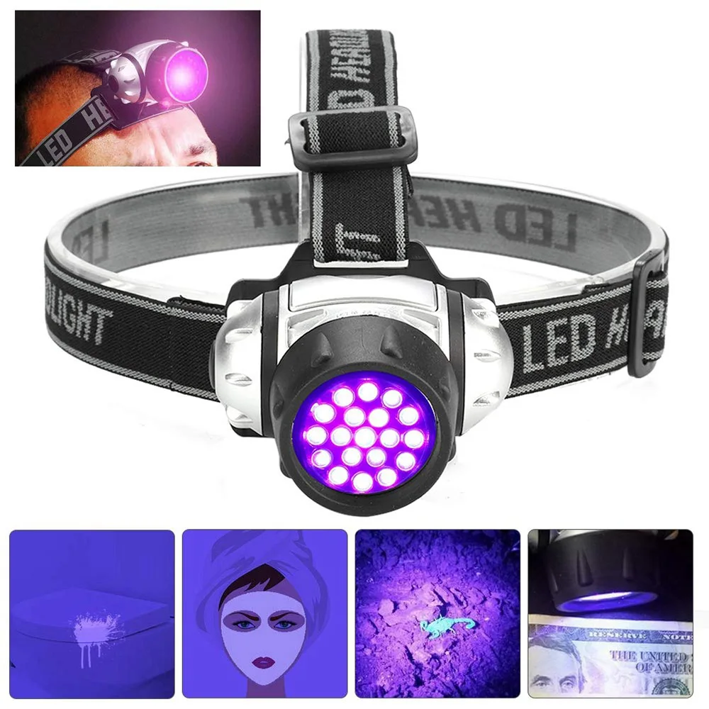 Фонарь налобный светодиодный УФ Фиолетовый 395 нм|Налобные LED-фонари| |